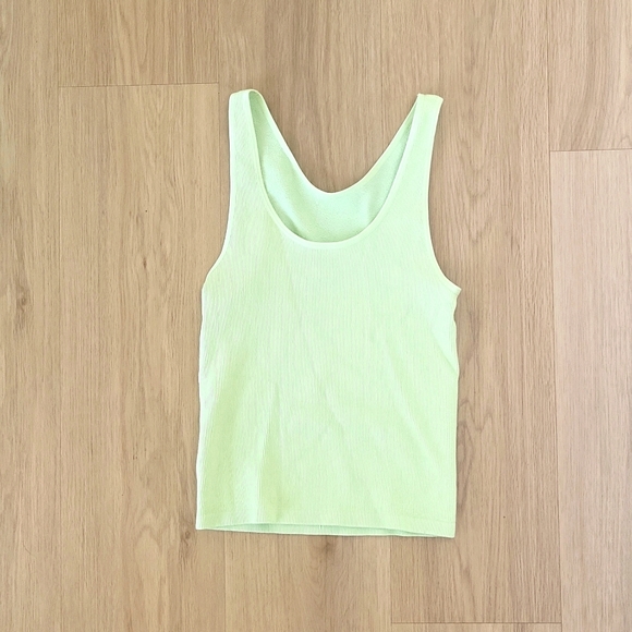 2 for 1 - lime green tank and 1 shoulder tank size small - Picture 2 of 3